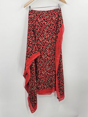 Stella & Dot Red Cheetah Print Swim Scarf Wrap
